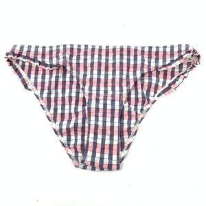 Topshop Women's Size US 8 Plaid Bikini Bottom Pink White NWOT